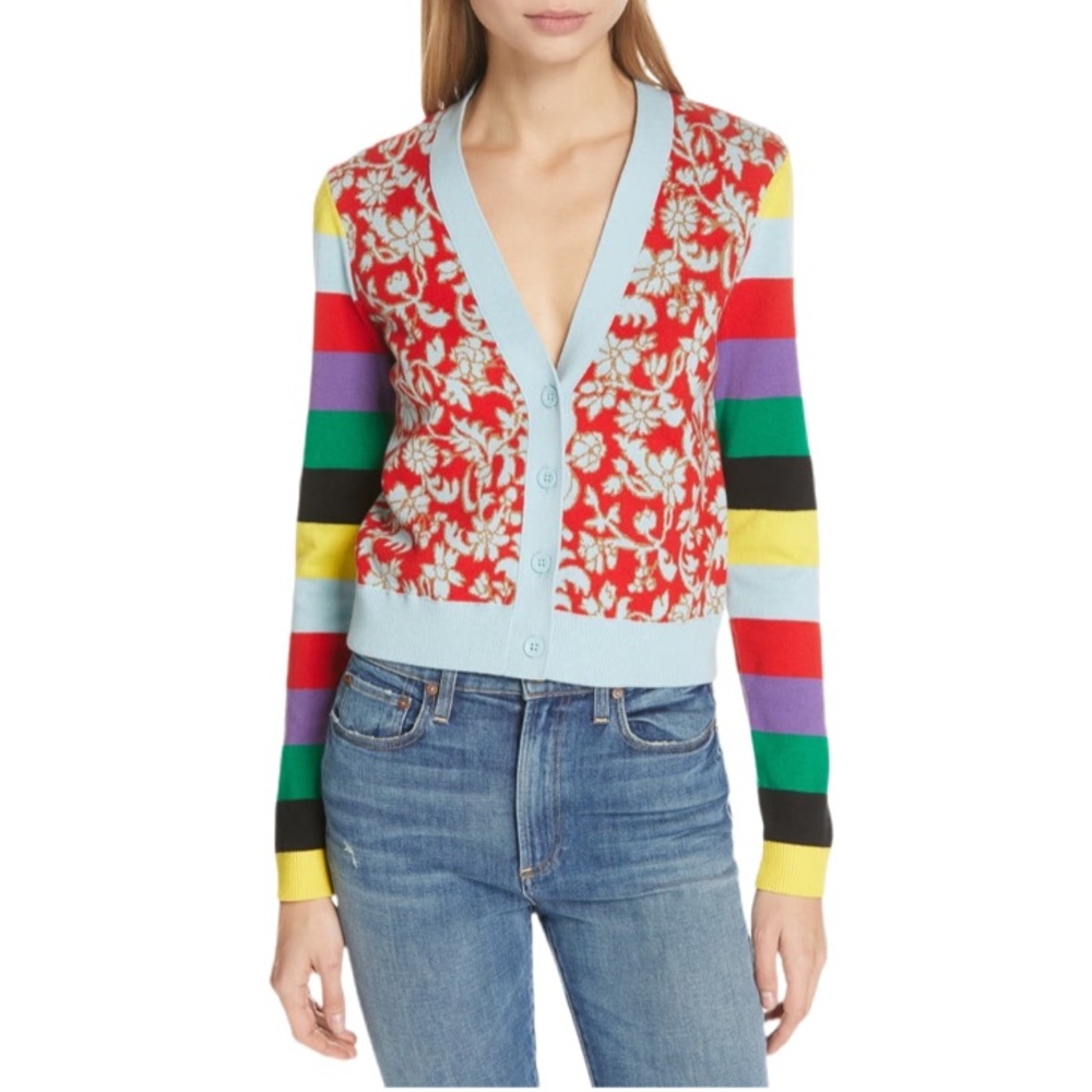 Alice + Olivia Multicolor Striped Cardigan